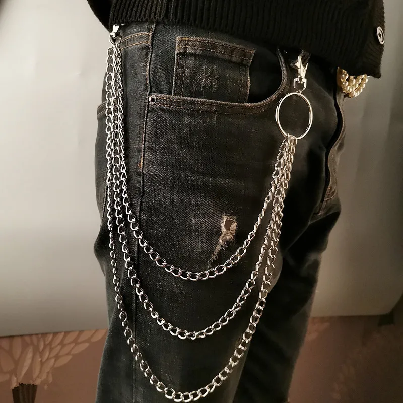 Men'S Accessories Vintage - Mehrschichtige Metall-Gürtelkette Punk-Haken Metall-Gürteltasche Schlüsselanhänger Schmuck
