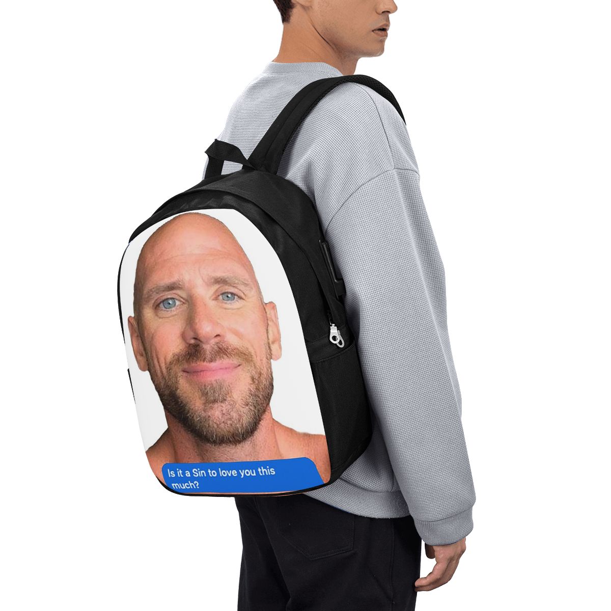 Men Accessories For Travel - Johnny Sins Flirty Text Bubble Rucksack,