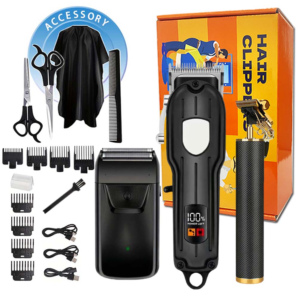 Men'S Accessories Display - Professionelles Haarschneidemaschinen-Set mit LCD-Display, wiederaufladbarer elektrischer