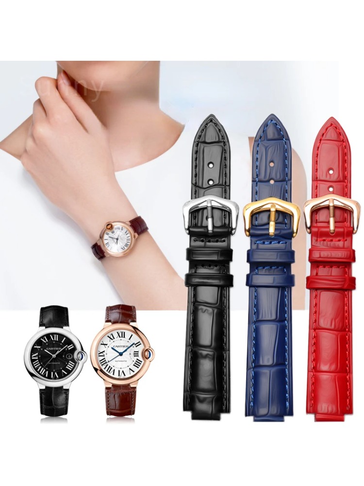 Men'S Accessories Cartier - Echtes Leder-Uhrenarmband für Tank Cartier Blue