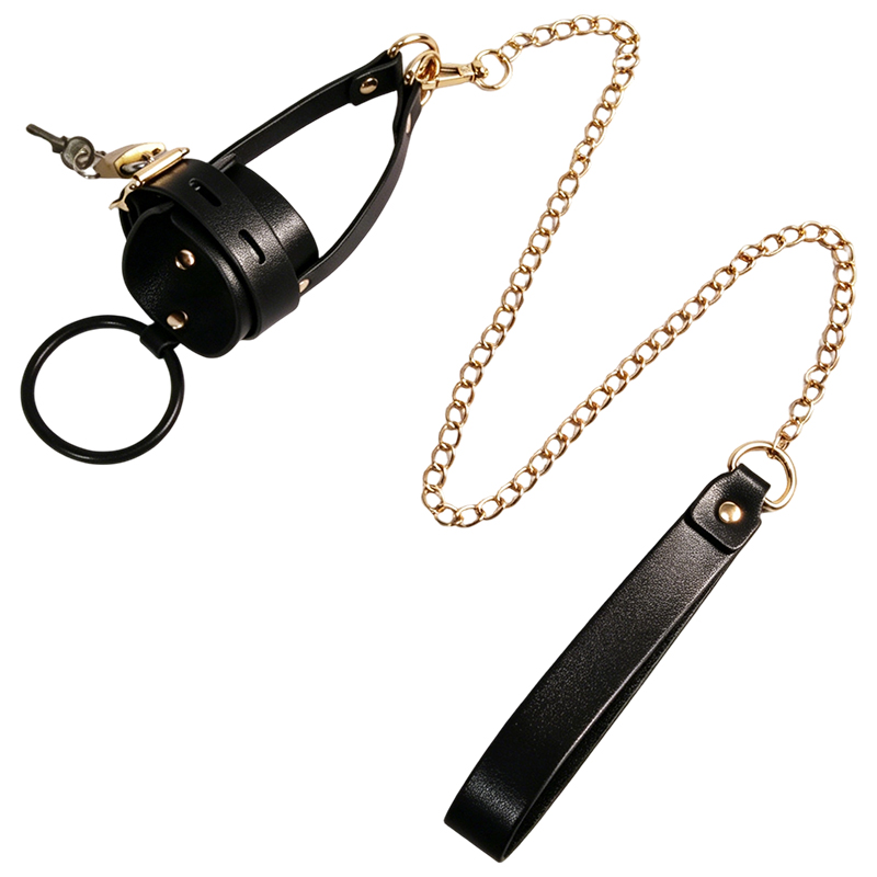 Men'S Vegan Accessories - Leder-Ballstretcher mit Leine, Hodenring, Penisring, Keuschheitskäfig,