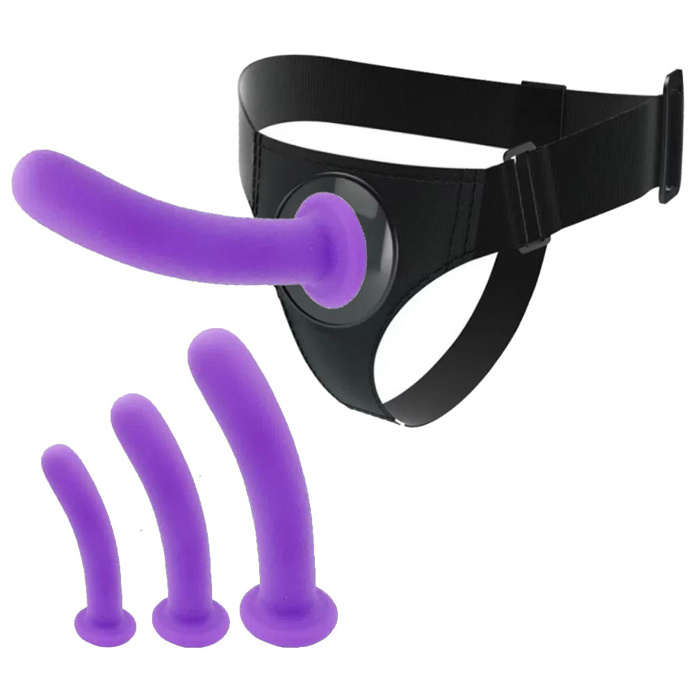 Men'S Vegan Accessories - Verstellbarer Silikon-Strap-On-Gurt mit schlankem Dildo-Set, Anfänger-Pegging-Dildo-Höschen