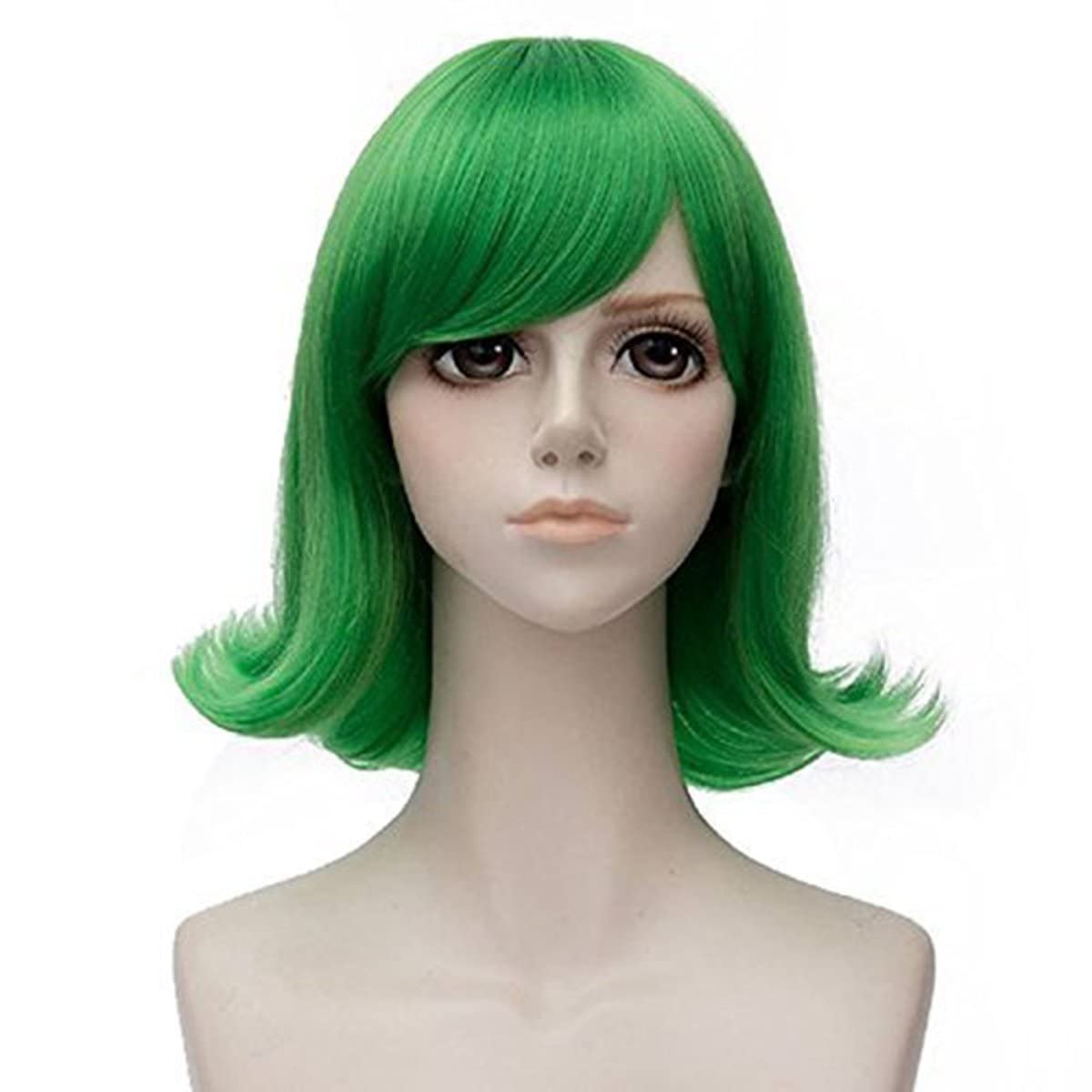 Men'S Vegan Accessories - Kurze grüne gewellte Cosplay-Perücken, grünes Haar,