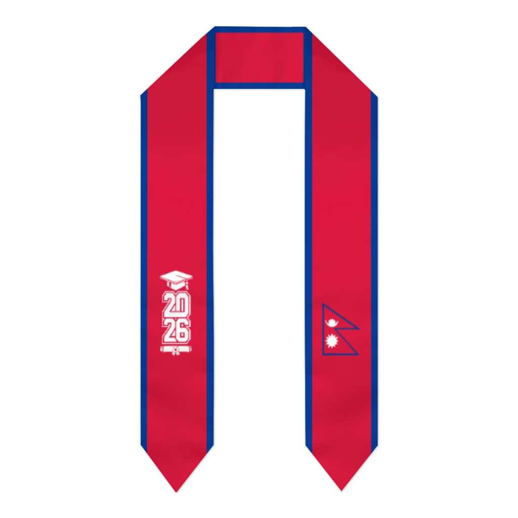 Men Accessories Nepal - Abschluss-Schärpe mit Nepal-Flagge für die Klasse