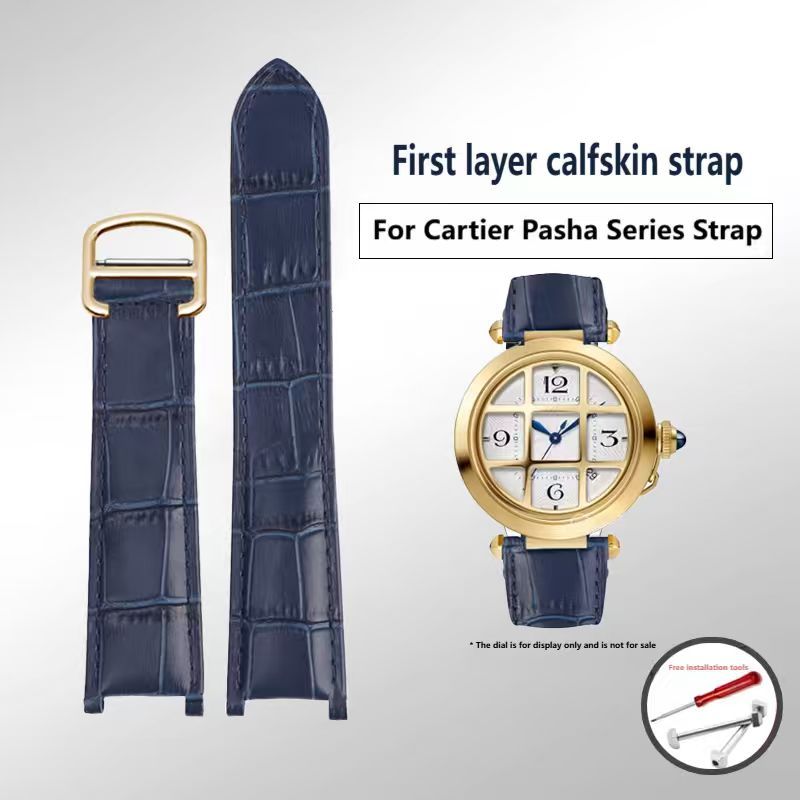 Men'S Accessories Cartier - Für Cartier PASHA Echtes Leder Uhrenarmband