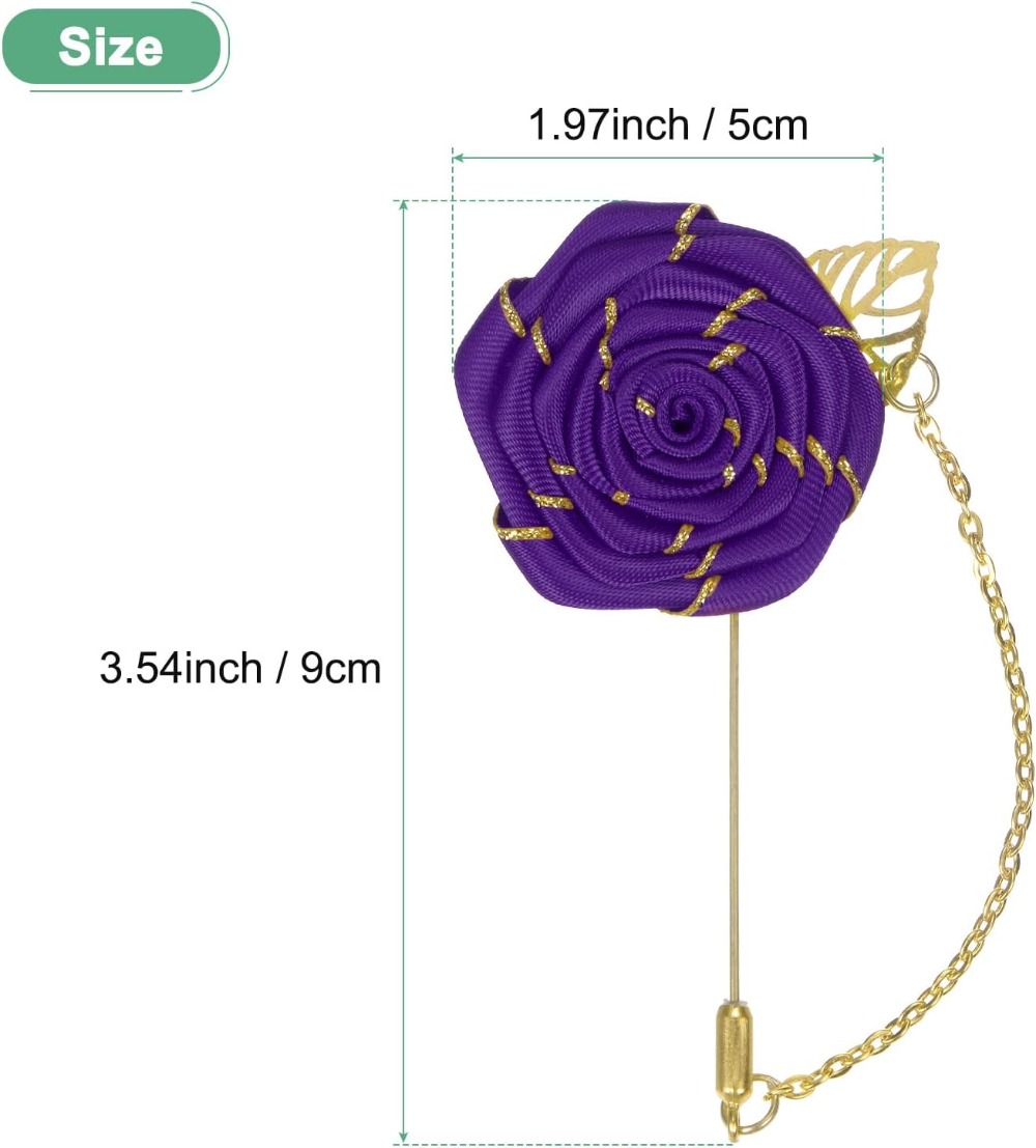 Rosen-Brosche mit Goldblatt, S – Men Accessories For Wedding Bewertung und Preis