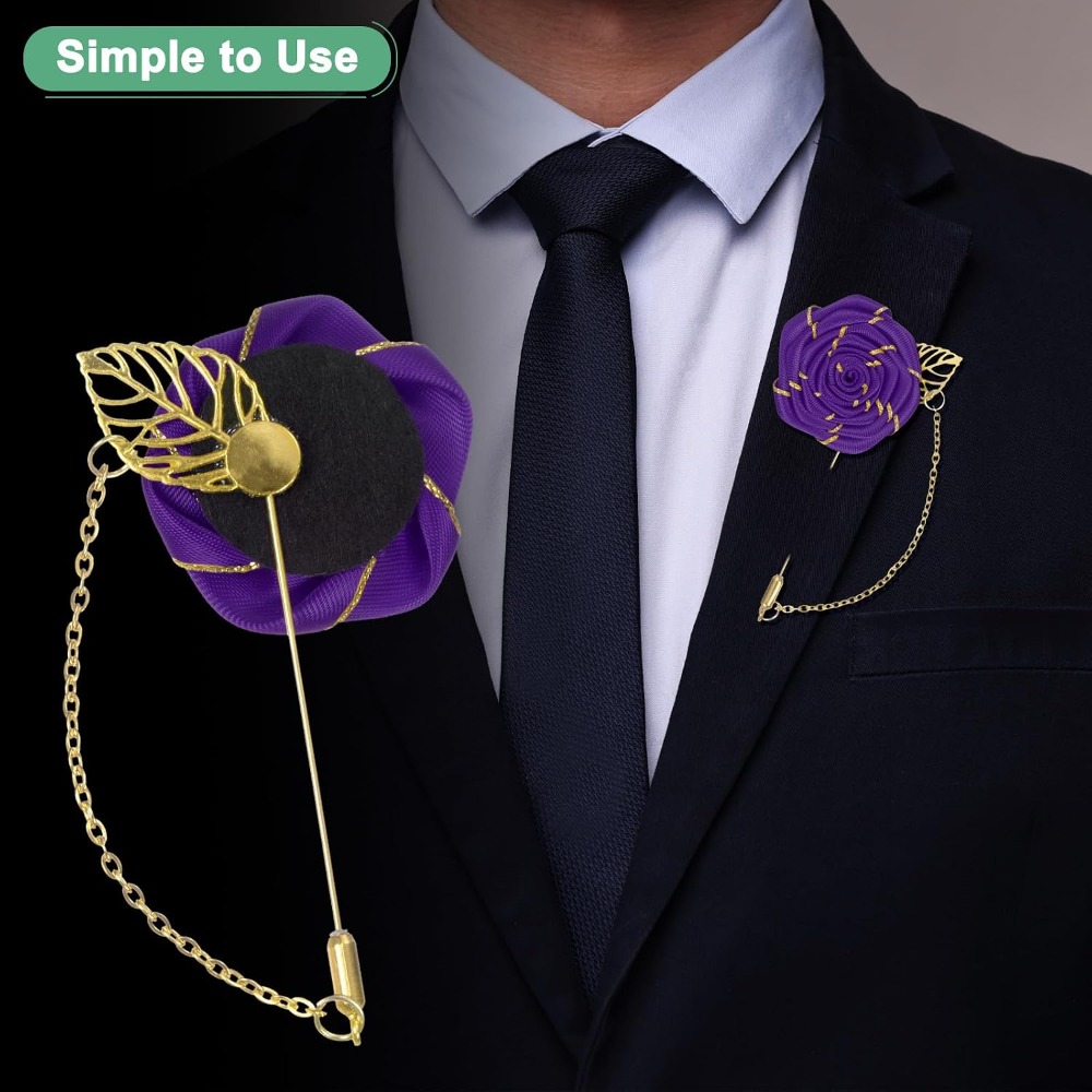 Rosen-Brosche mit Goldblatt, S – Men Accessories For Wedding Bewertung und Preis